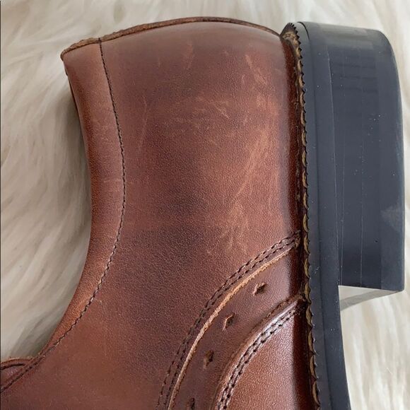 Stacy‎ Adams Cognac Leather Square Toe Oxford Sz 10 main image 8